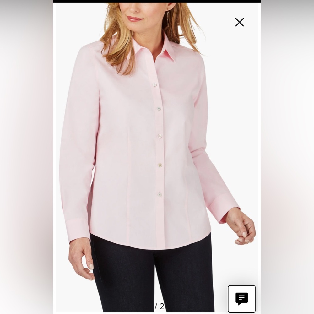 Foxcroft Dianna Non-Iron Cotton Shirt - Size 6